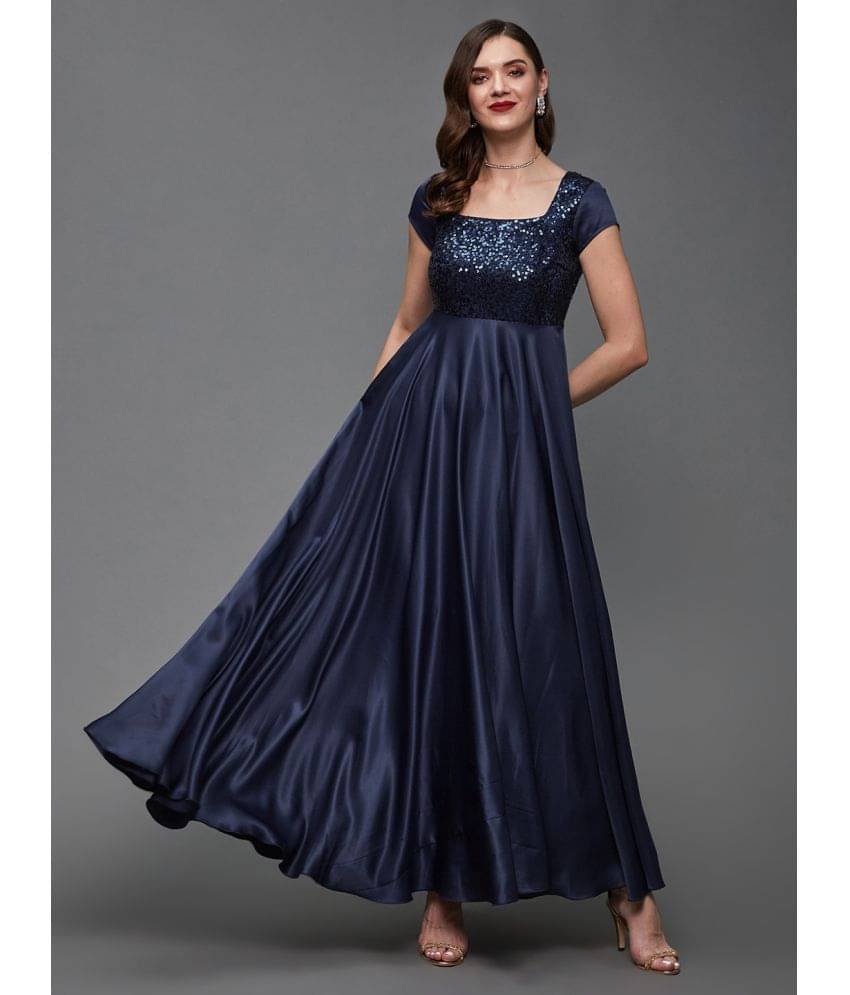 Miss Chase Women Polyester Embellished Ethnic Dress ( Blue )     			Miss Chase Women Polyester Embellished Ethnic Dress ( Blue )