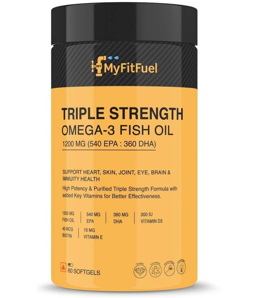 MyFitFuel Triple Strength Omega 3 Fish Oil, 1200mg (540 EPA 360 DHA) 60 softgels 60 no.s Minerals Softgel