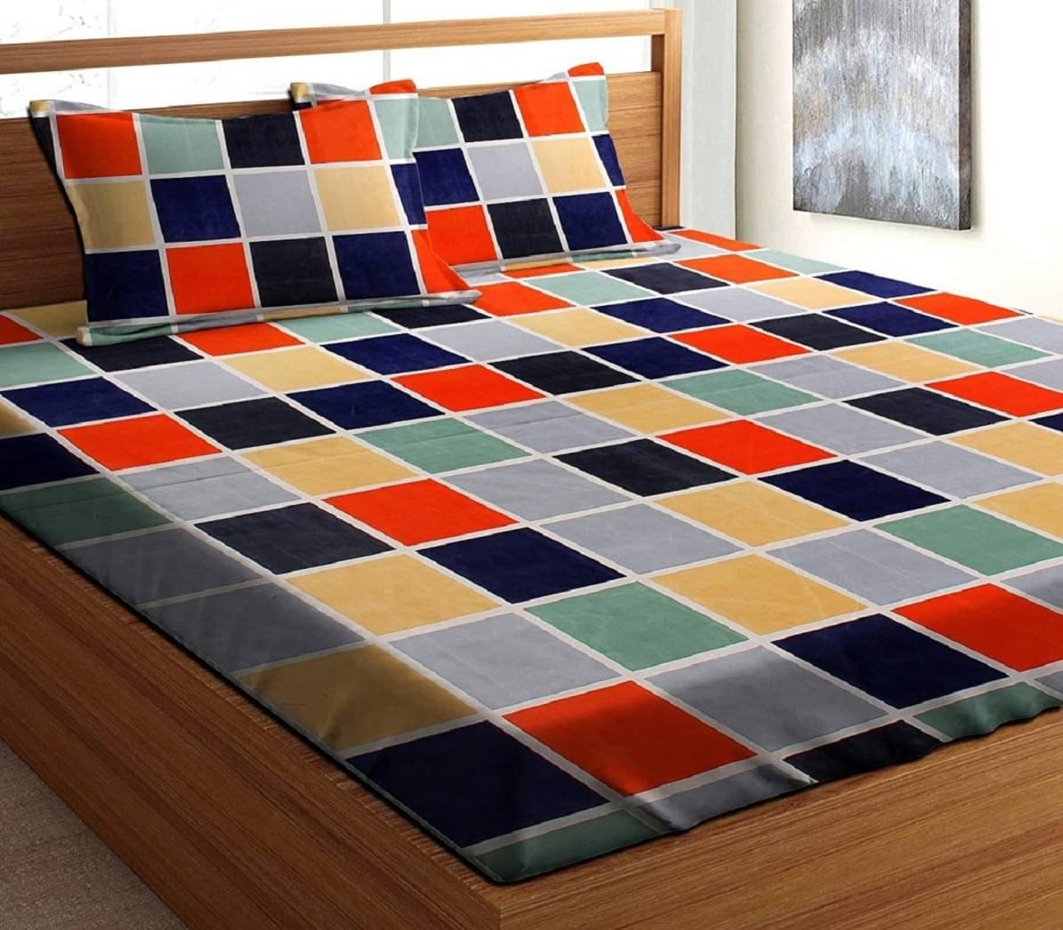 Neekshaa Glace Cotton 1 Double Bedsheet with 2 Pillow Covers ( Multicolor ) Neekshaa Glace Cotton 1 Double Bedsheet with 2 Pillow Covers ( Multicolor )
