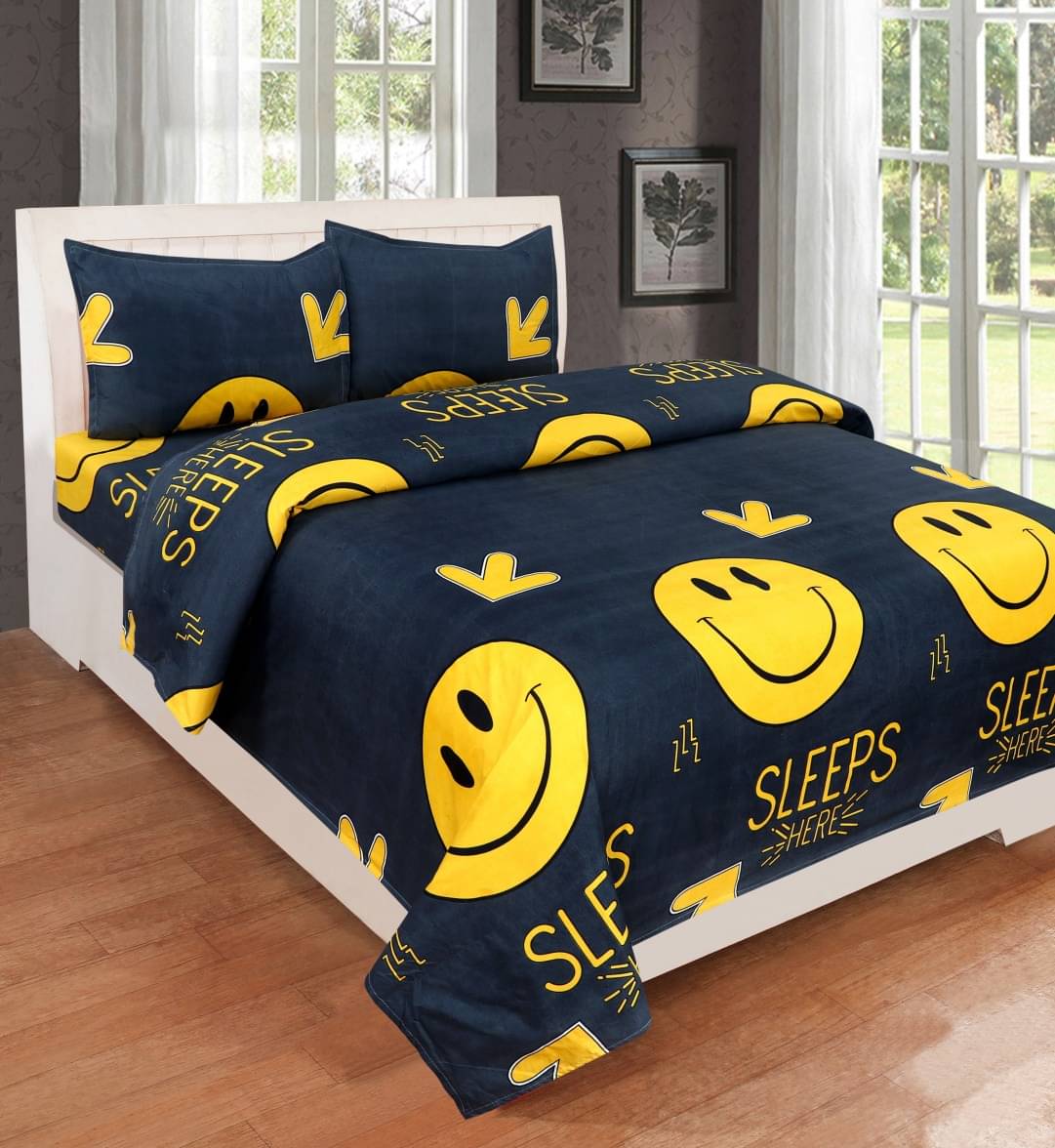     			Neekshaa Glace Cotton 1 Double Bedsheet with 2 Pillow Covers ( Black )