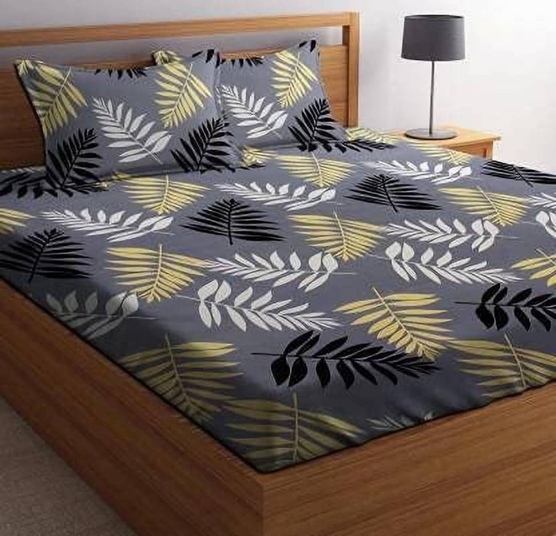 Neekshaa Glace Cotton 1 Double Bedsheet with 2 Pillow Covers ( Gray ) Neekshaa Glace Cotton 1 Double Bedsheet with 2 Pillow Covers ( Gray )