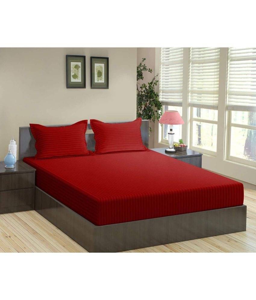 Neekshaa Satin 1 Double Bedsheet with 2 Pillow Covers ( Red ) Neekshaa Satin 1 Double Bedsheet with 2 Pillow Covers ( Red )