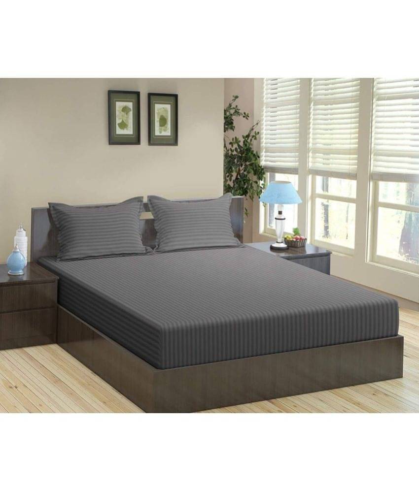 Neekshaa Satin 1 Double Bedsheet with 2 Pillow Covers ( Grey ) Neekshaa Satin 1 Double Bedsheet with 2 Pillow Covers ( Grey )