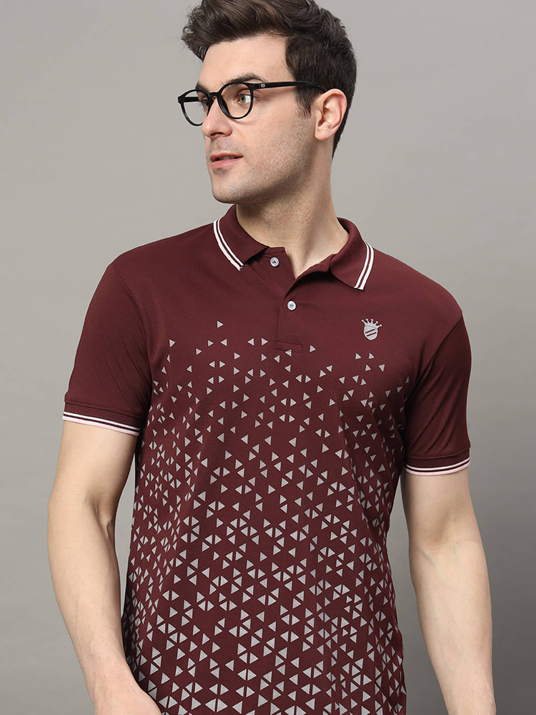 RELANE Pack of 1 Cotton Blend Regular Fit Printed Half Sleeves Men's Polo T Shirt ( Maroon ) RELANE Pack of 1 Cotton Blend Regular Fit Printed Half Sleeves Men's Polo T Shirt ( Maroon )