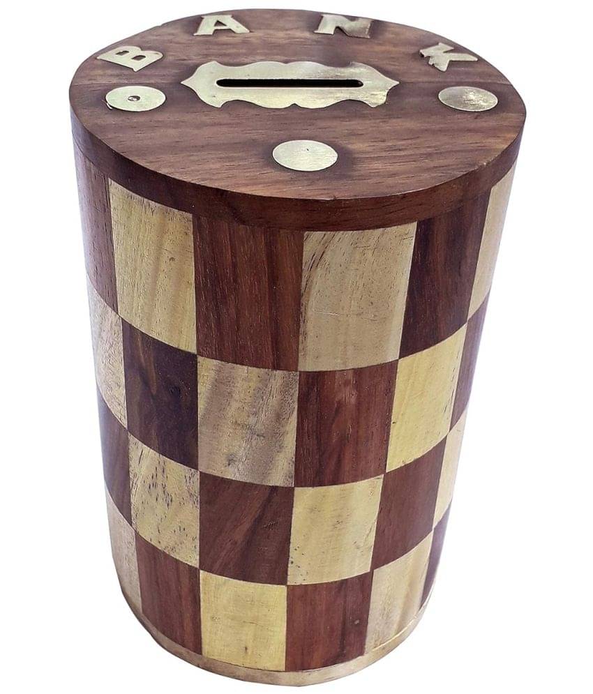     			SWH Wood Brown Piggy Bank ( Pack of 1 )