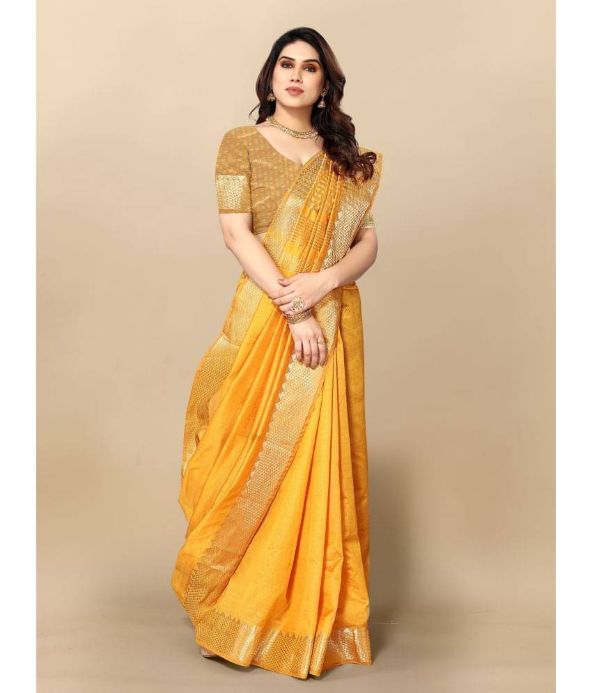 Sidhidata Cotton Embellished Saree With Unstitched Blouse Piece ( Gold )     			Sidhidata Cotton Embellished Saree With Unstitched Blouse Piece ( Gold )