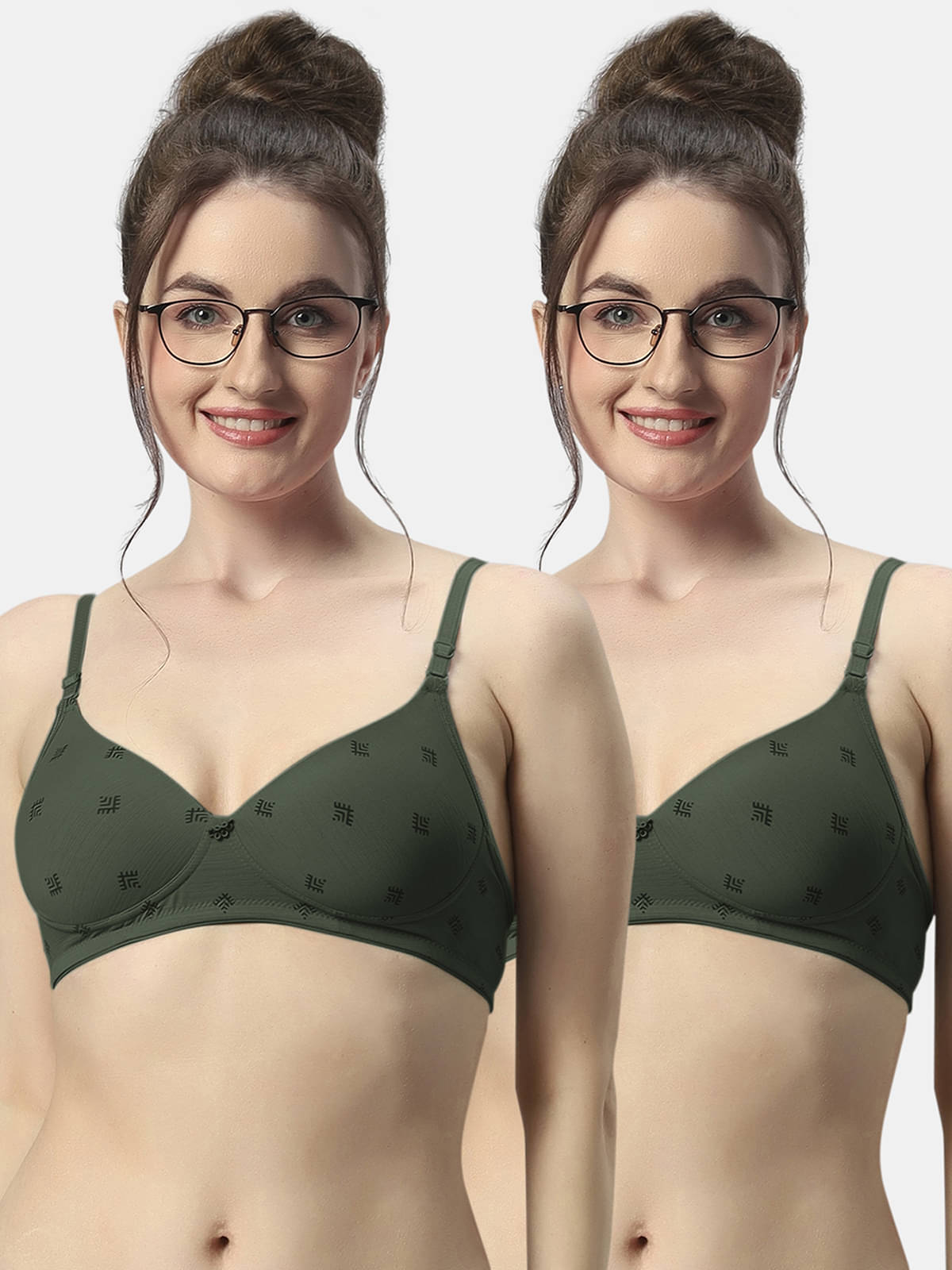Sonari Pack of 2 Polyester Lightly Padded Women's T-Shirt Bra ( Green ) avanibgreenbgreen Sonari Pack of 2 Polyester Lightly Padded Women's T-Shirt Bra ( Green ) avanibgreenbgreen