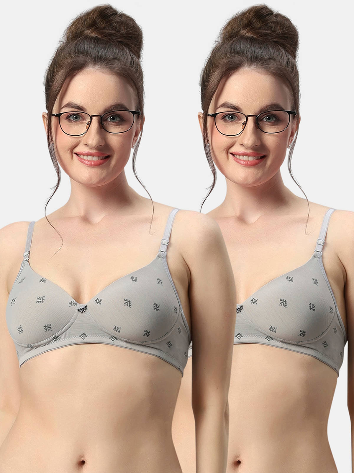 Sonari Pack of 2 Polyester Lightly Padded Women's T-Shirt Bra ( Grey Melange ) avanigreygrey Sonari Pack of 2 Polyester Lightly Padded Women's T-Shirt Bra ( Grey Melange ) avanigreygrey