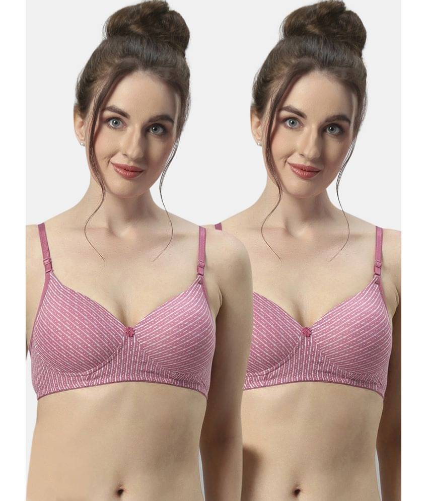 Sonari Pack of 2 Polyester Lightly Padded Women's T-Shirt Bra ( Pink ) maggiroserose Sonari Pack of 2 Polyester Lightly Padded Women's T-Shirt Bra ( Pink ) maggiroserose