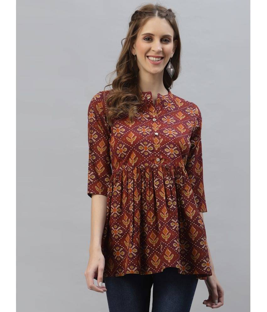 Stylum Women's Cotton A-Line Top ( Brown ) Stylum Women's Cotton A-Line Top ( Brown )