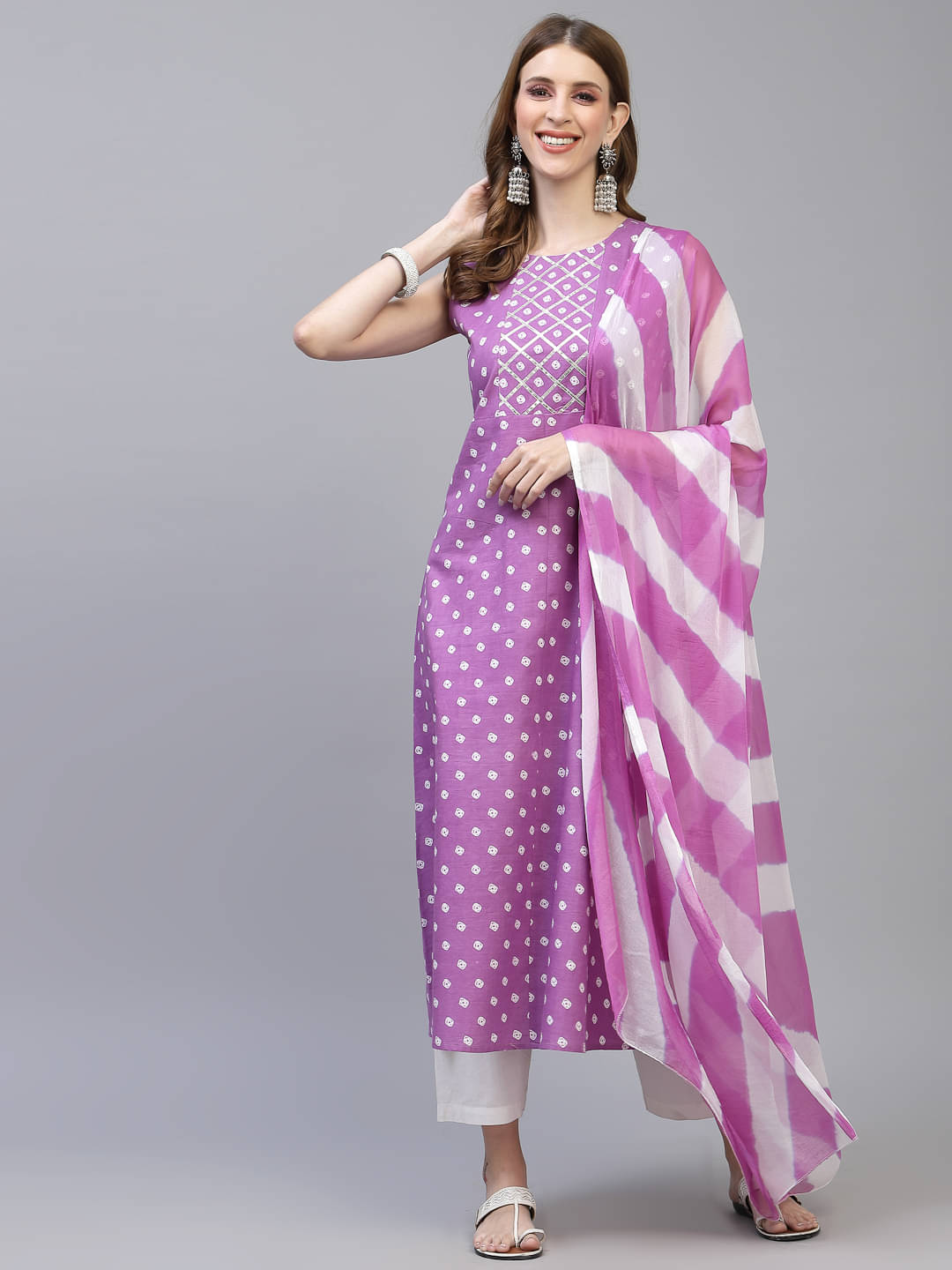 Stylum Rayon Printed A-Line Women's Kurti with Dupatta - Purple ( Pack of 1 ) Stylum Rayon Printed A-Line Women's Kurti with Dupatta - Purple ( Pack of 1 )