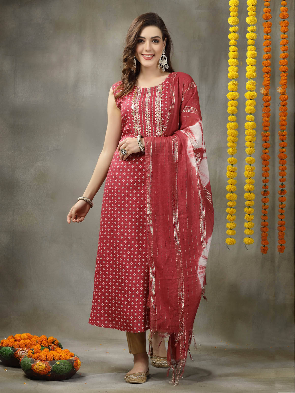Stylum Rayon Printed A-Line Women's Kurti with Dupatta - Maroon ( Pack of 1 ) Stylum Rayon Printed A-Line Women's Kurti with Dupatta - Maroon ( Pack of 1 )