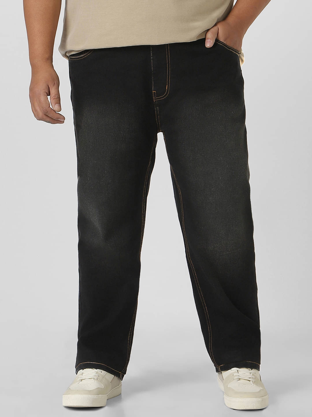 Urbano Plus Regular Fit Washed Men's Jeans - Black ( Pack of 1 ) Urbano Plus Regular Fit Washed Men's Jeans - Black ( Pack of 1 )