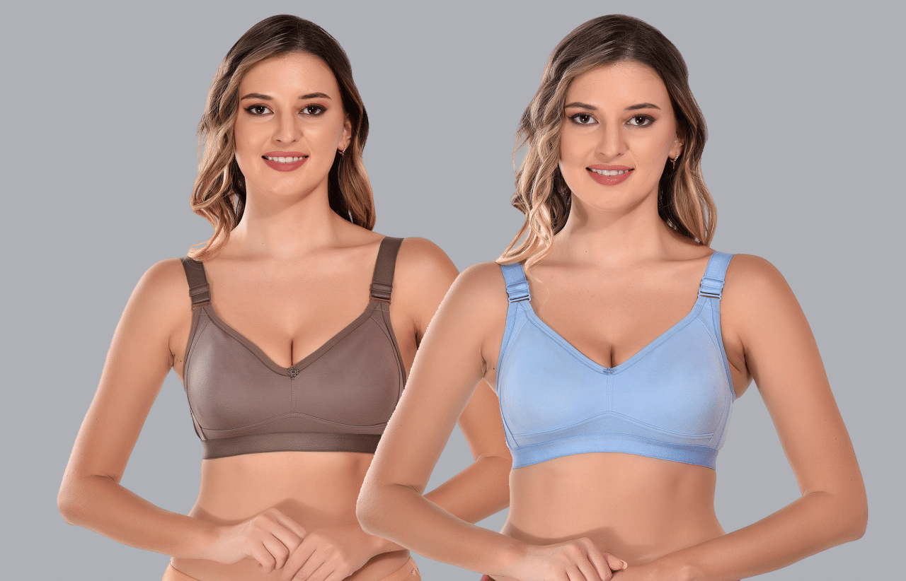     			Viral Girl Pack of 2 Cotton Non Padded Women's T-Shirt Bra ( Light Blue ) VM-DAYNA-BROWN-SKYBLUE
