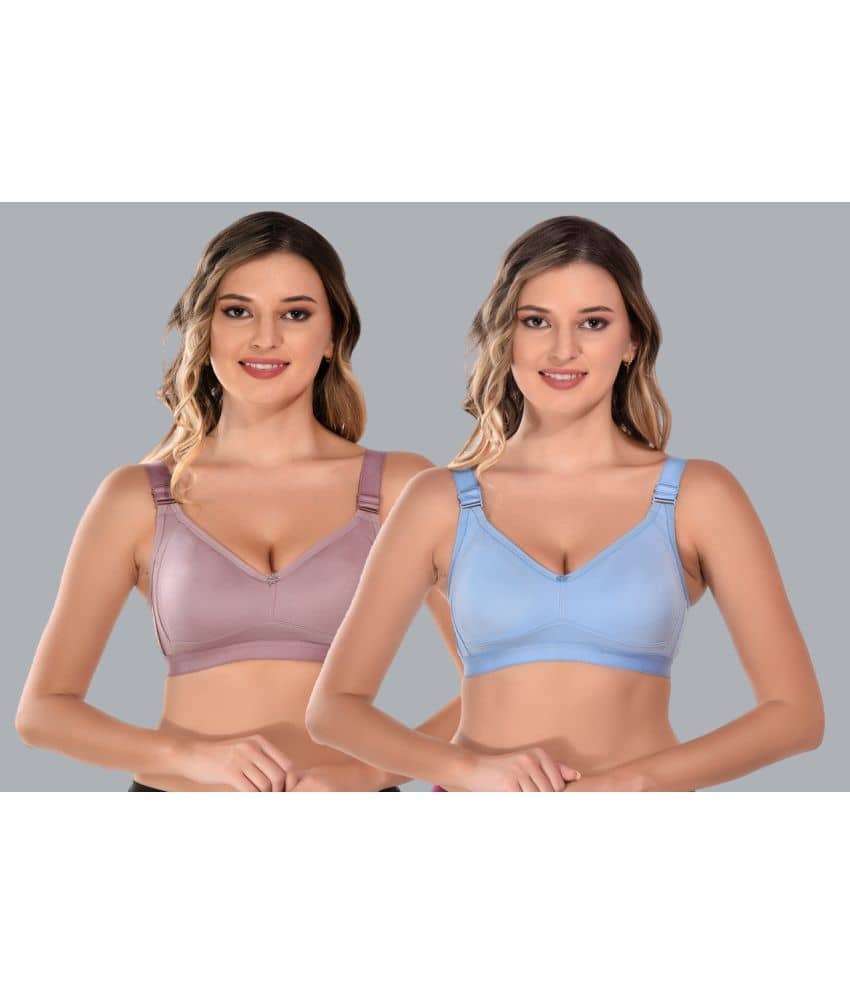 Viral Girl Pack of 2 Cotton Non Padded Women's T-Shirt Bra ( Light Blue ) VM-DAYNA-ONION-SKYBLUE