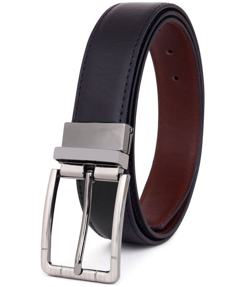 WARCKS - Black Faux Leather Men's Reversible Belt ( Pack of 1 ) WARCKS - Black Faux Leather Men's Reversible Belt ( Pack of 1 )