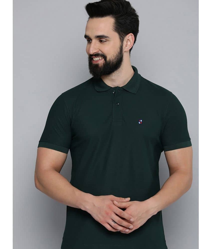 ADORATE Pack of 1 Cotton Blend Regular Fit Solid Half Sleeves Men's Polo T Shirt ( Olive )