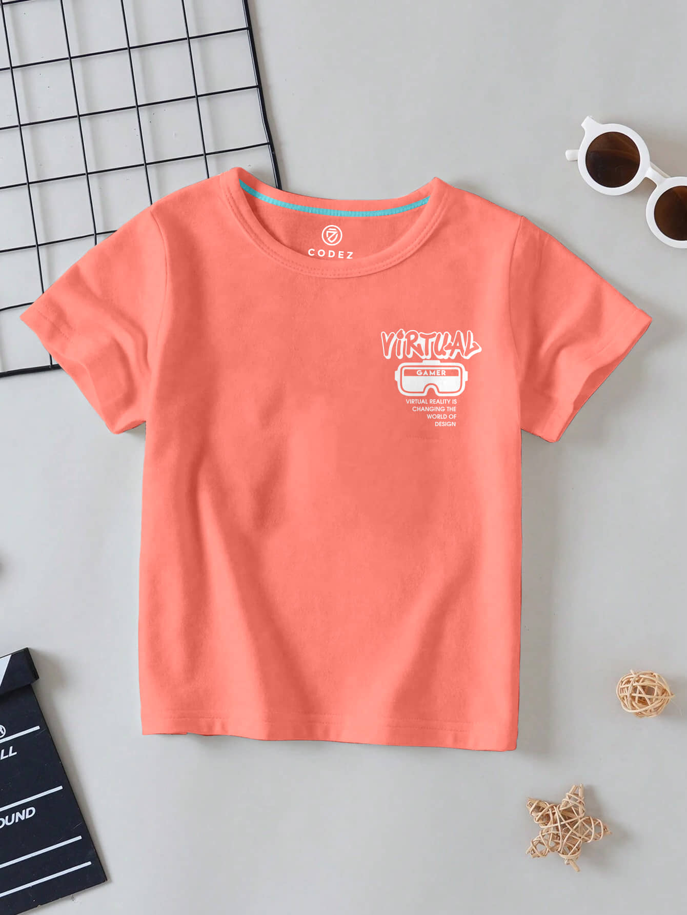 CODEZ Pack of 2 Boys Cotton Blend T-Shirt ( Coral )