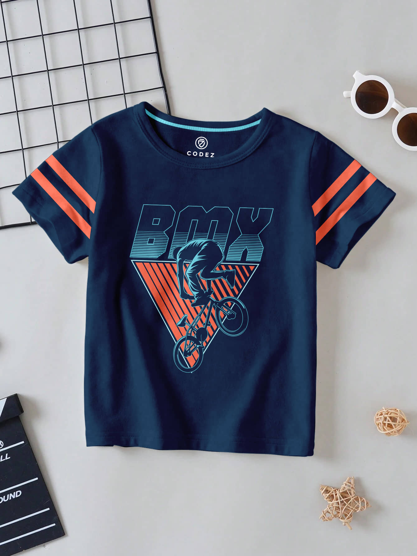 CODEZ Pack of 1 Boys Cotton Blend T-Shirt ( Navy )