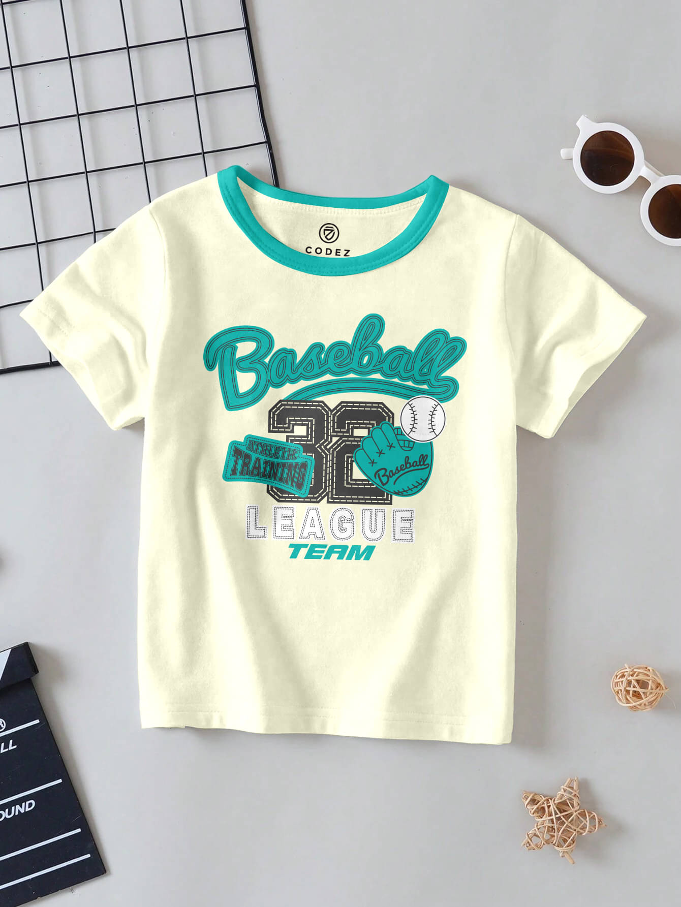     			CODEZ Pack of 1 Boys Cotton Blend T-Shirt ( Off White )