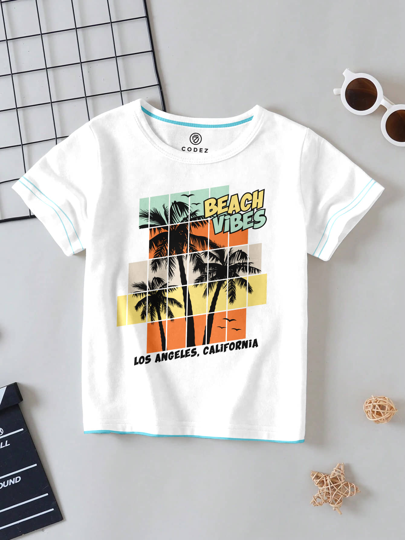 CODEZ Pack of 1 Boys Cotton Blend T-Shirt ( White )