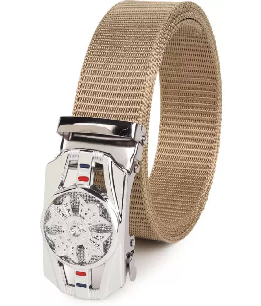 Clock21 - Gold Nylon Men's Casual Belt ( Pack of 1 )