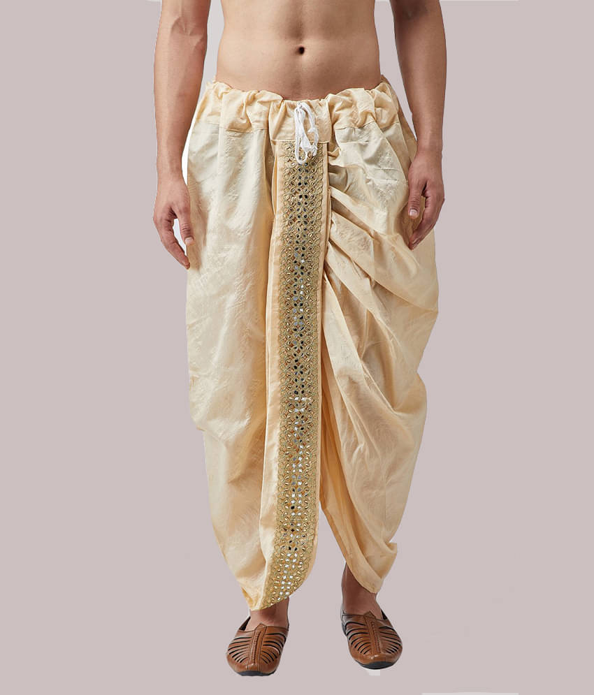 FANZI Beige Silk Men's Dhoti ( Pack of 1 ) FANZI Beige Silk Men's Dhoti ( Pack of 1 )