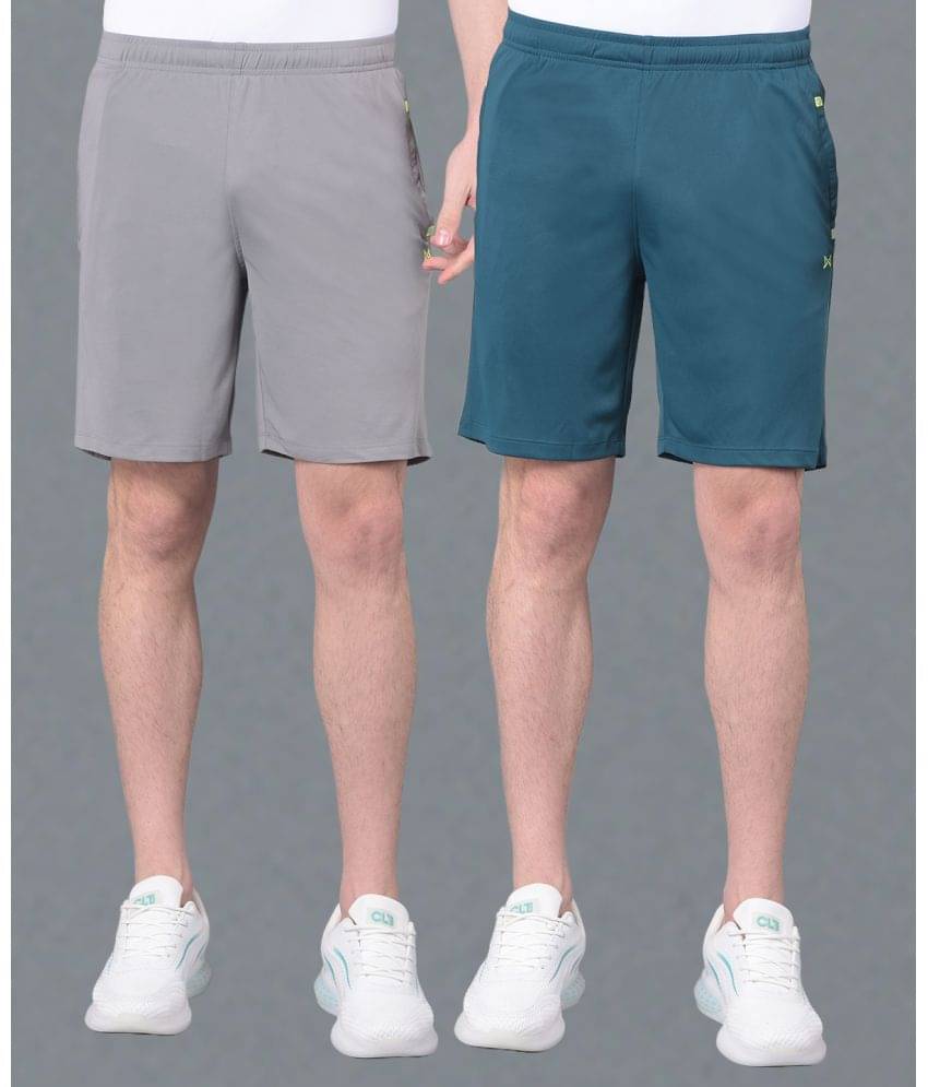     			Force NXT Multi Polyester Men's Gym Shorts ( Pack of 2 )