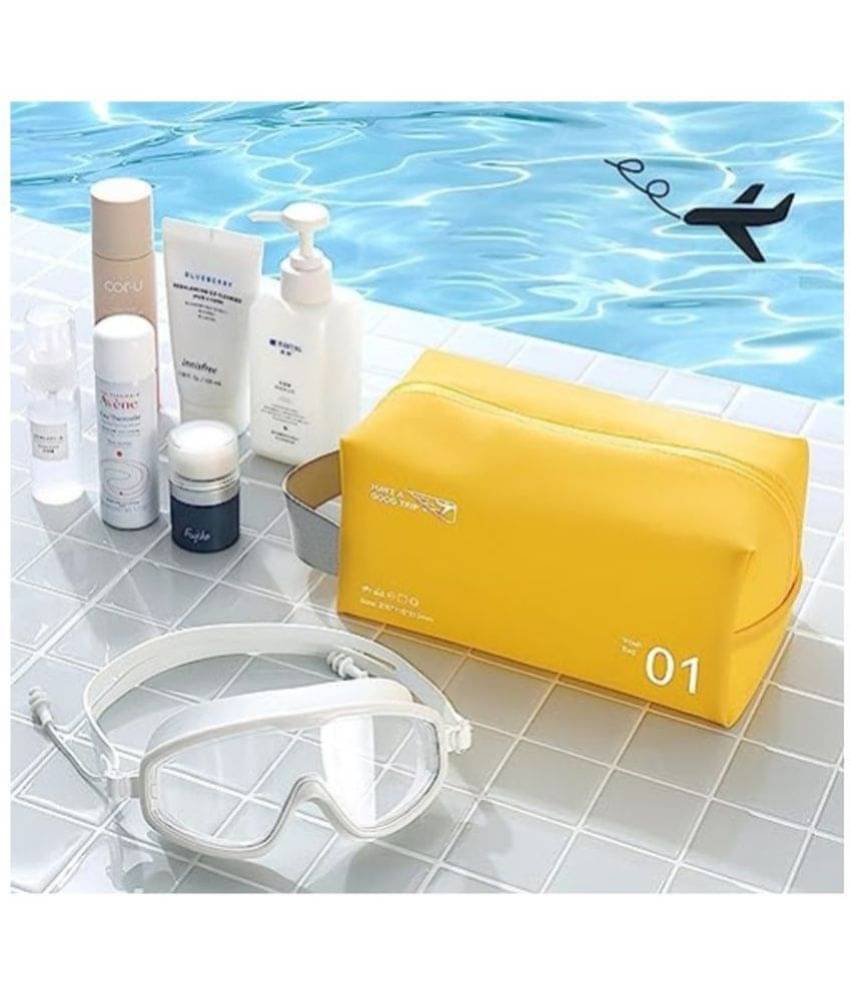     			House Of Quirk Yellow Toiletry Bag Travel Makeup Bag