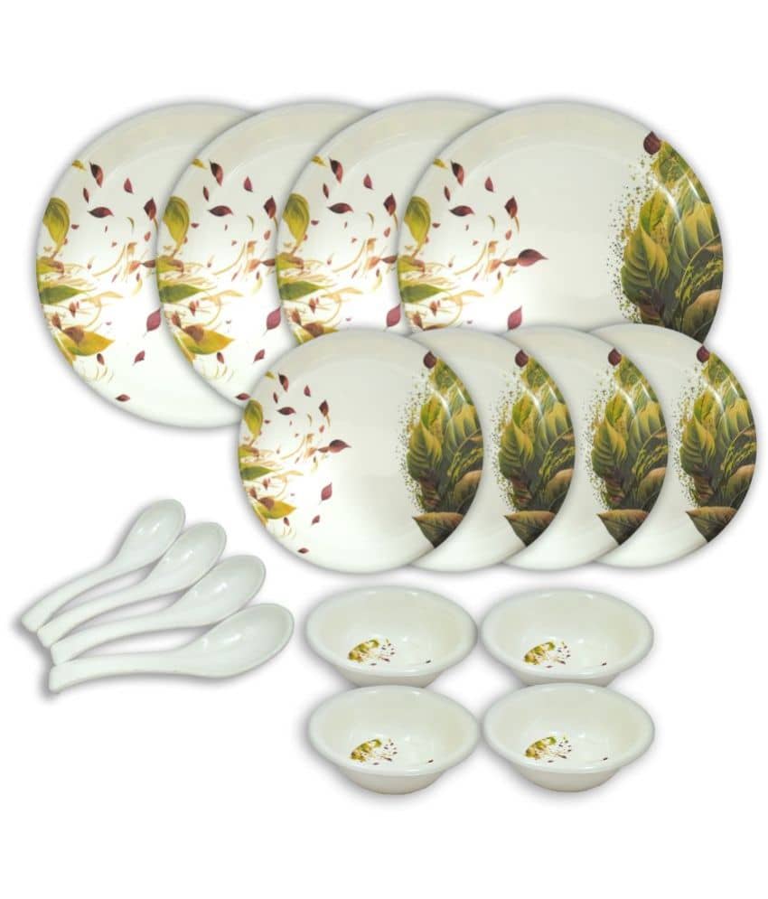 Inpro Melamine Dinnerware Set Off White Melamine Dinner Set ( Pack of 16 )