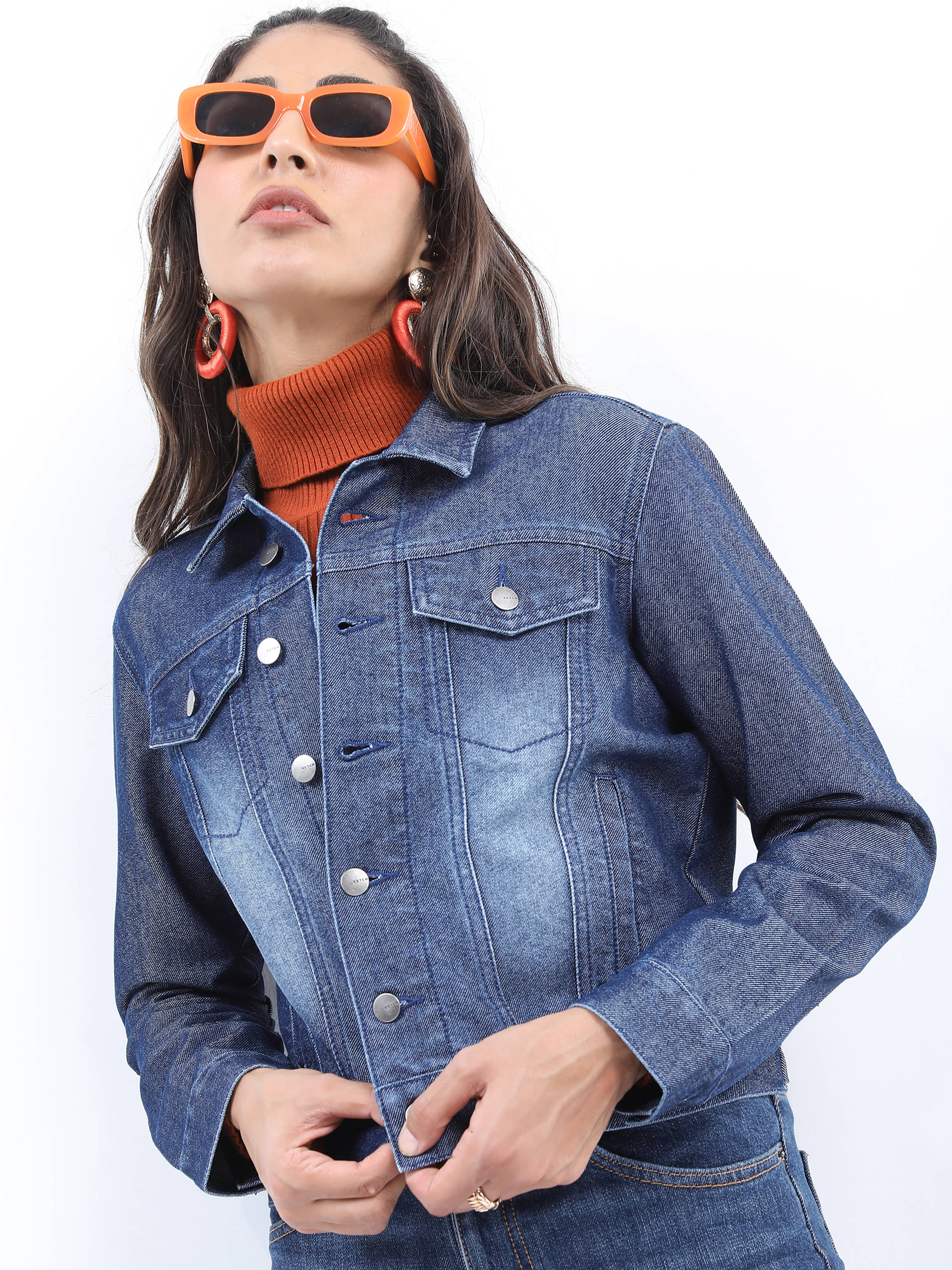 Ketch Women Denim Jacket ( Blue ) - Jackets & Coats | Buy online on ZillyBuy