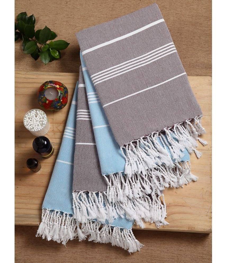     			Klotthe Cotton Striped Below 300 -GSM Bath Towel ( Pack of 4 ) - Multicolor