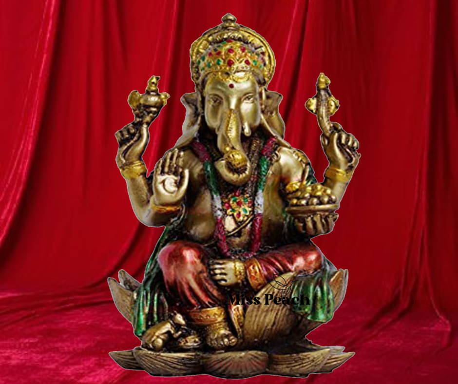 Miss Peach Palm Ganesha Showpiece 17 cm - Pack of 1 Miss Peach Palm Ganesha Showpiece 17 cm - Pack of 1