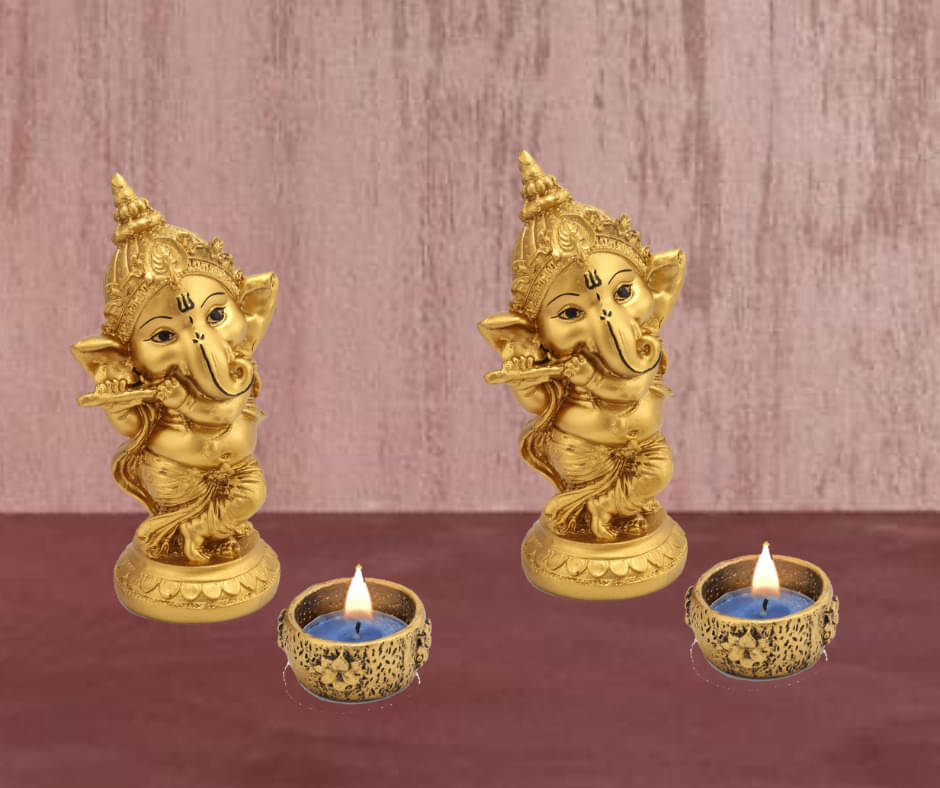     			Miss Peach Palm Ganesha Showpiece 15.2 cm - Pack of 2