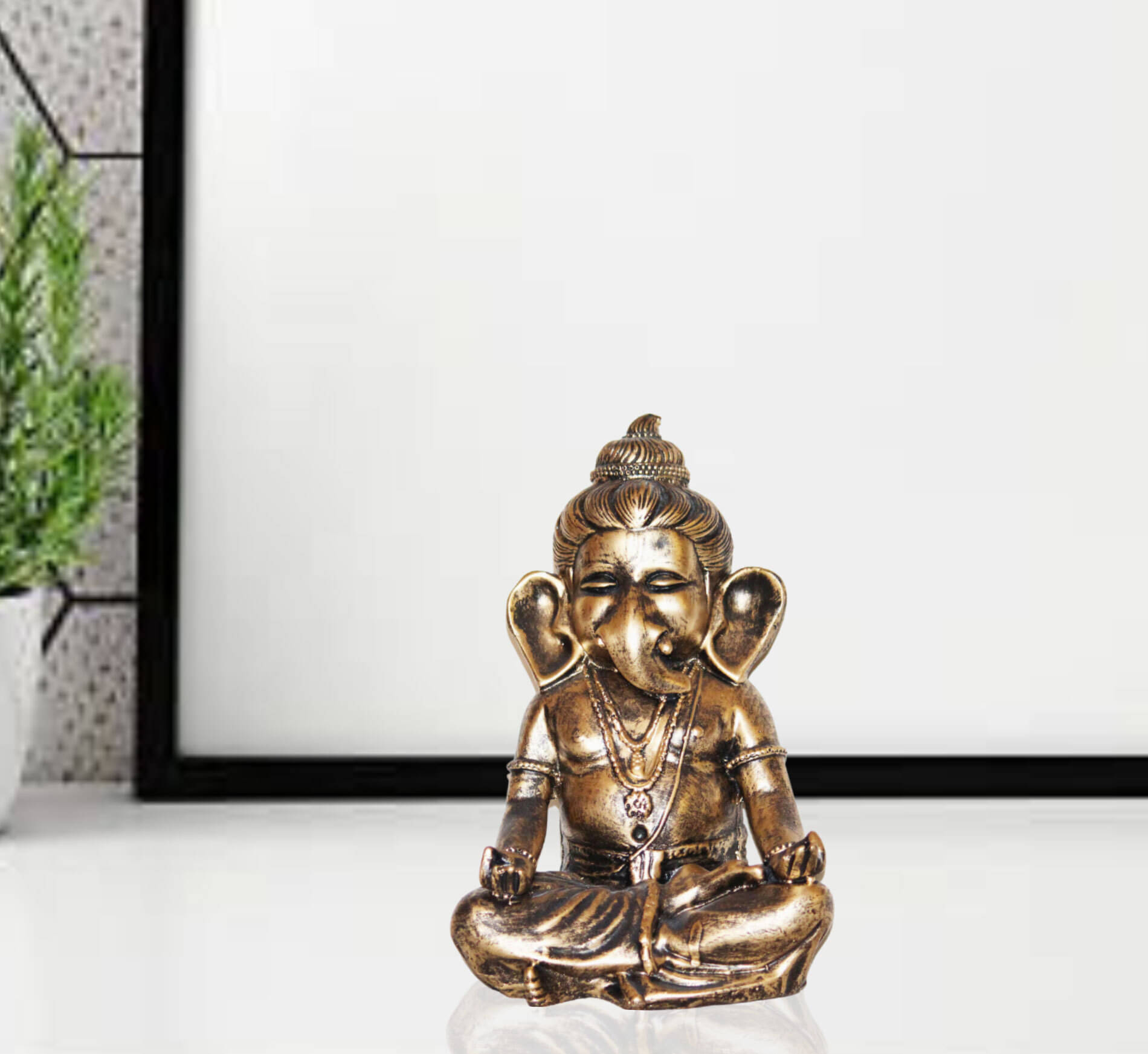     			Miss Peach Palm Ganesha Showpiece 23.3 cm - Pack of 1