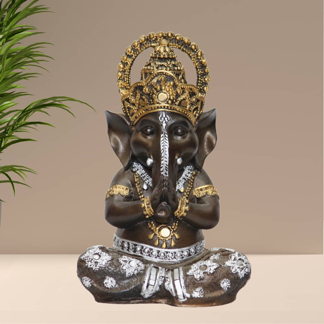 Miss Peach Palm Ganesha Showpiece 22 cm - Pack of 1 Miss Peach Palm Ganesha Showpiece 22 cm - Pack of 1