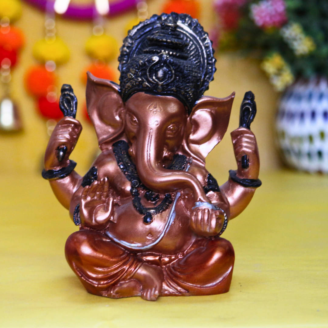 Miss Peach Palm Ganesha Showpiece 14 cm - Pack of 1 Miss Peach Palm Ganesha Showpiece 14 cm - Pack of 1