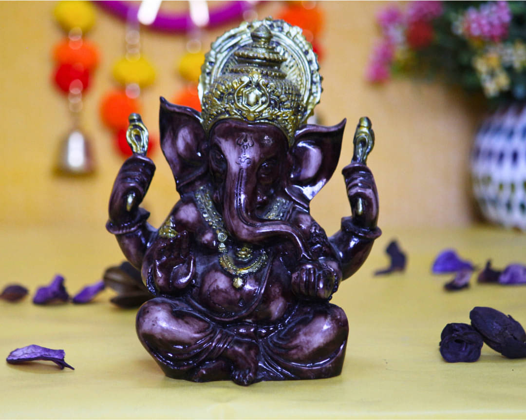 Miss Peach Palm Ganesha Showpiece 16.5 cm - Pack of 1 Miss Peach Palm Ganesha Showpiece 16.5 cm - Pack of 1