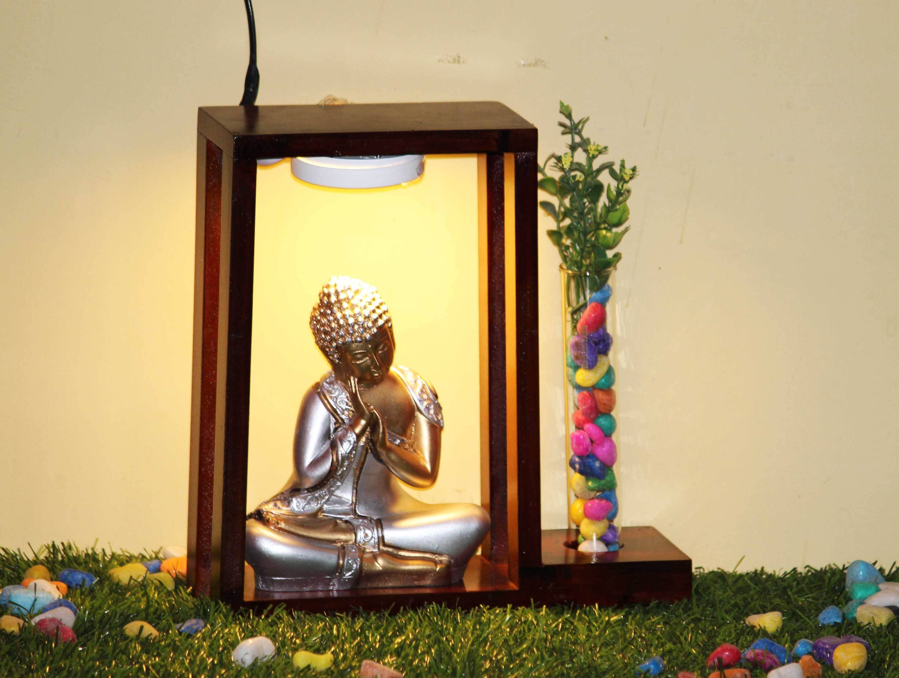 Miss Peach Resting Buddha Showpiece 23 cm - Pack of 1 Miss Peach Resting Buddha Showpiece 23 cm - Pack of 1