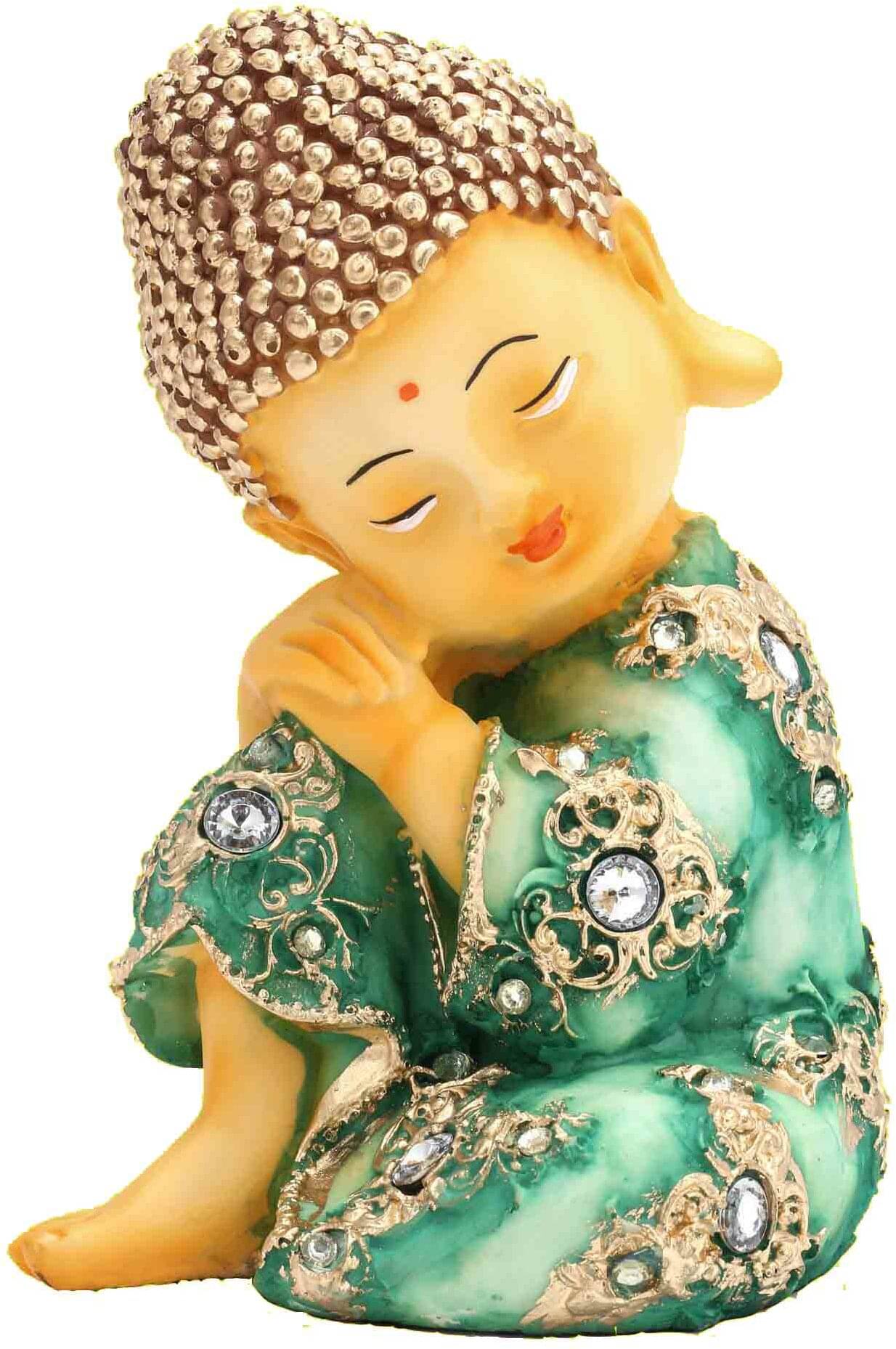     			Miss Peach Samadhi Buddha Showpiece 17.78 cm - Pack of 1