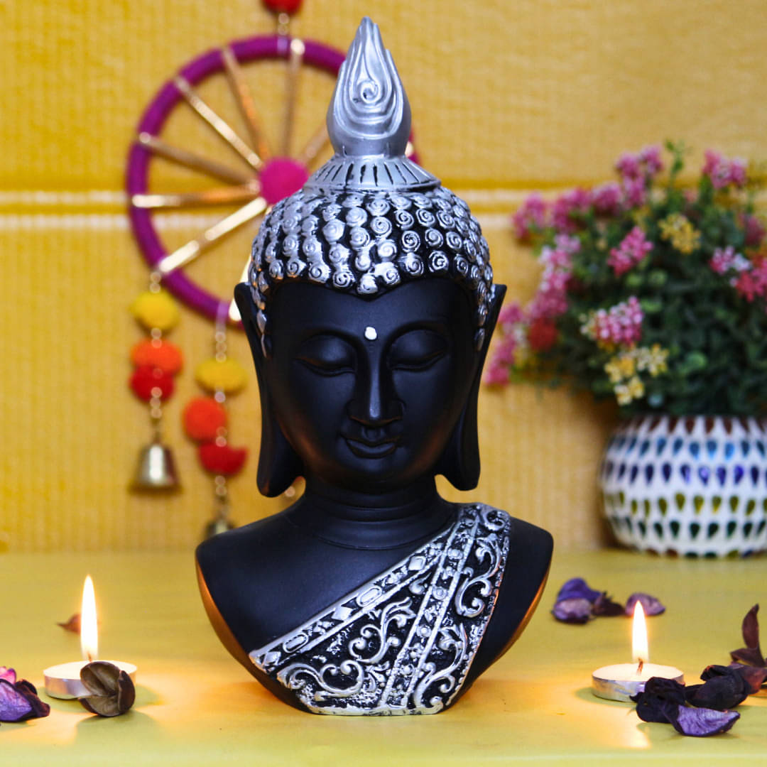 Miss Peach Samadhi Buddha Showpiece 28 cm - Pack of 1     			Miss Peach Samadhi Buddha Showpiece 28 cm - Pack of 1