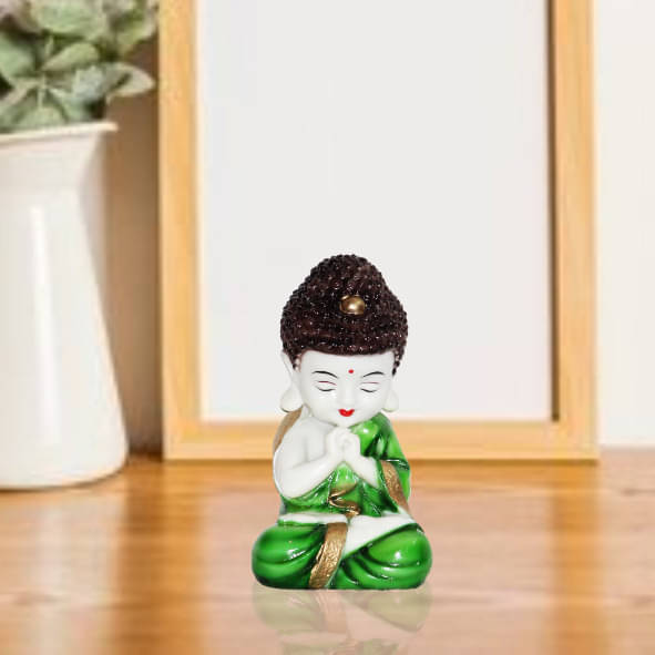     			Miss Peach Samadhi Buddha Showpiece 20 cm - Pack of 1