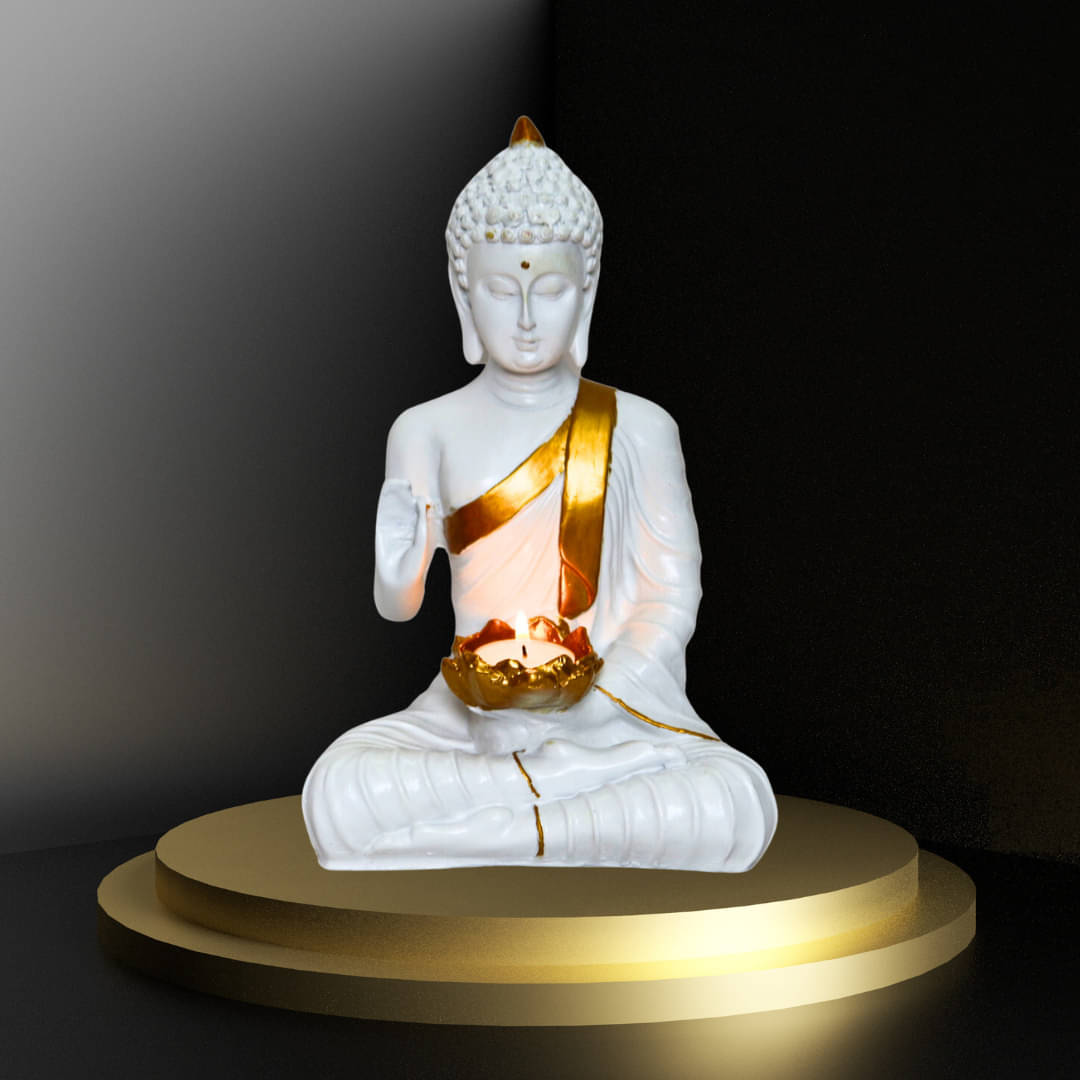 Miss Peach Samadhi Buddha Showpiece 25 cm - Pack of 1 Miss Peach Samadhi Buddha Showpiece 25 cm - Pack of 1