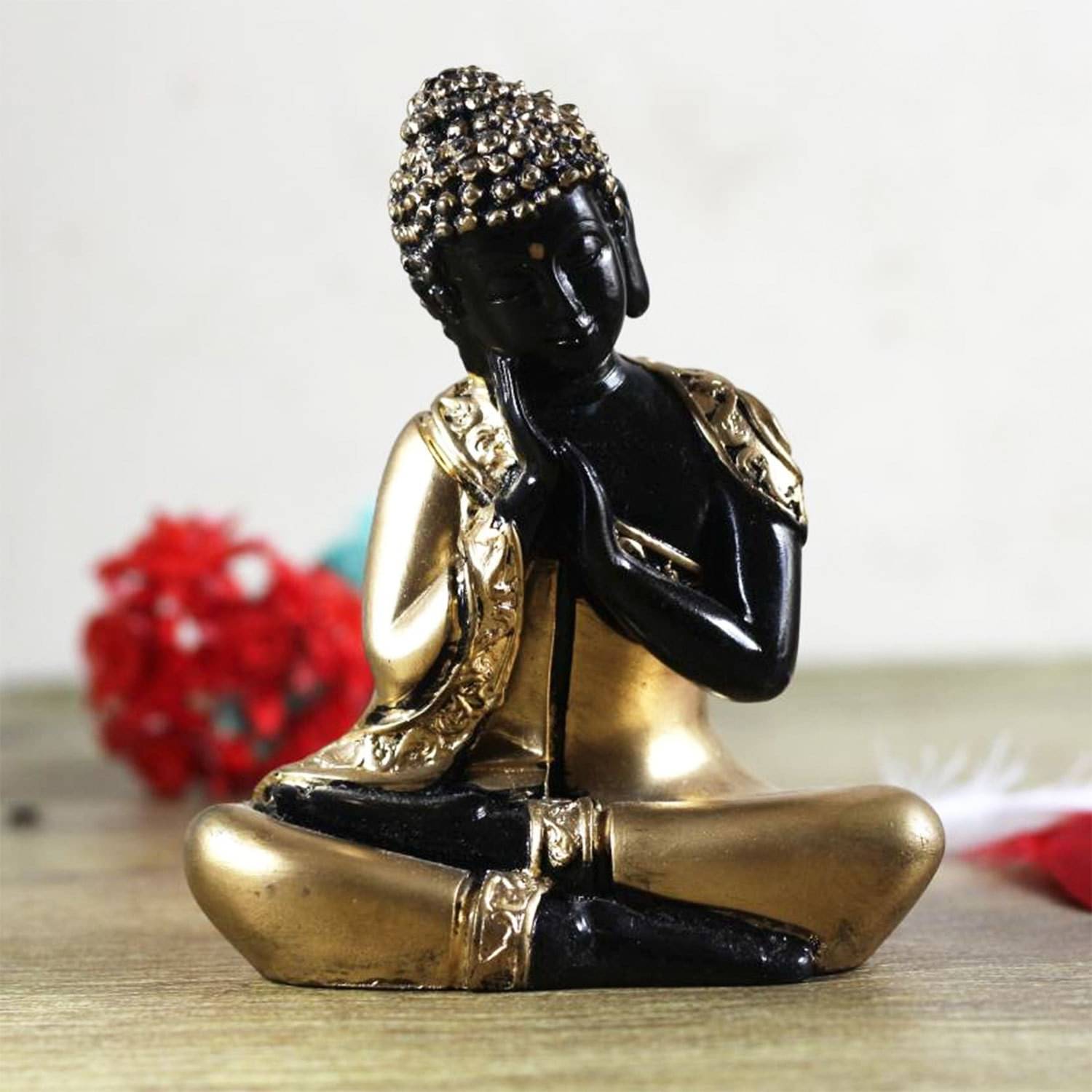 Miss Peach Samadhi Buddha Showpiece 18 cm - Pack of 1 Miss Peach Samadhi Buddha Showpiece 18 cm - Pack of 1