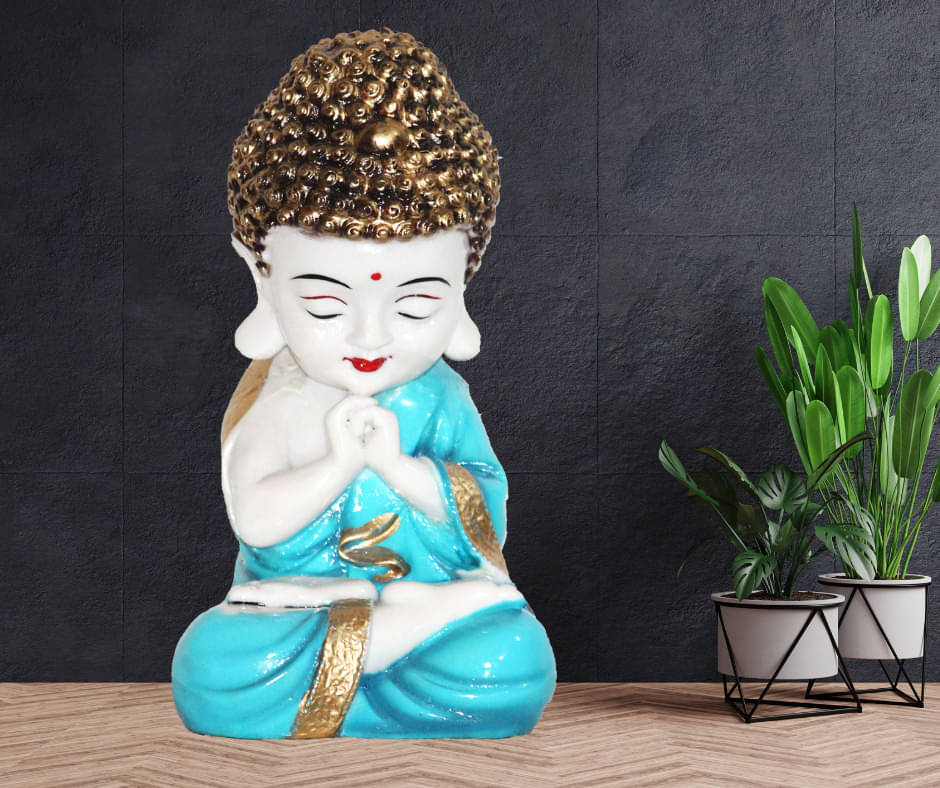     			Miss Peach Samadhi Buddha Showpiece 20 cm - Pack of 1