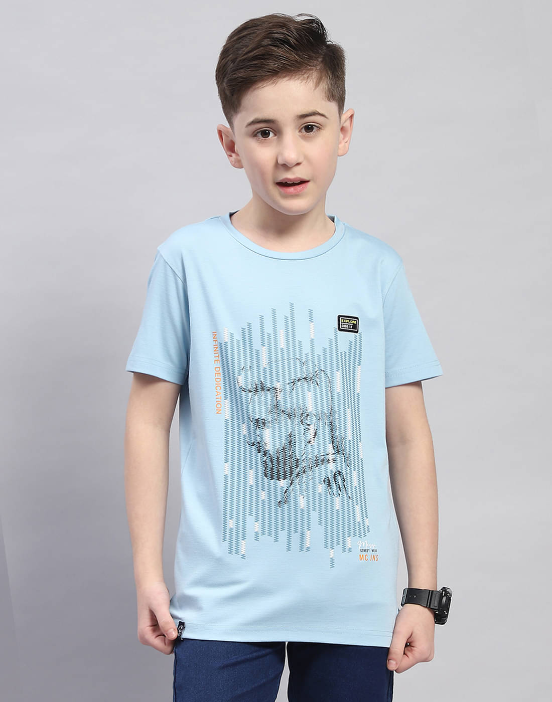     			Monte Carlo Pack of 1 Boys Cotton Blend T-Shirt ( Blue )
