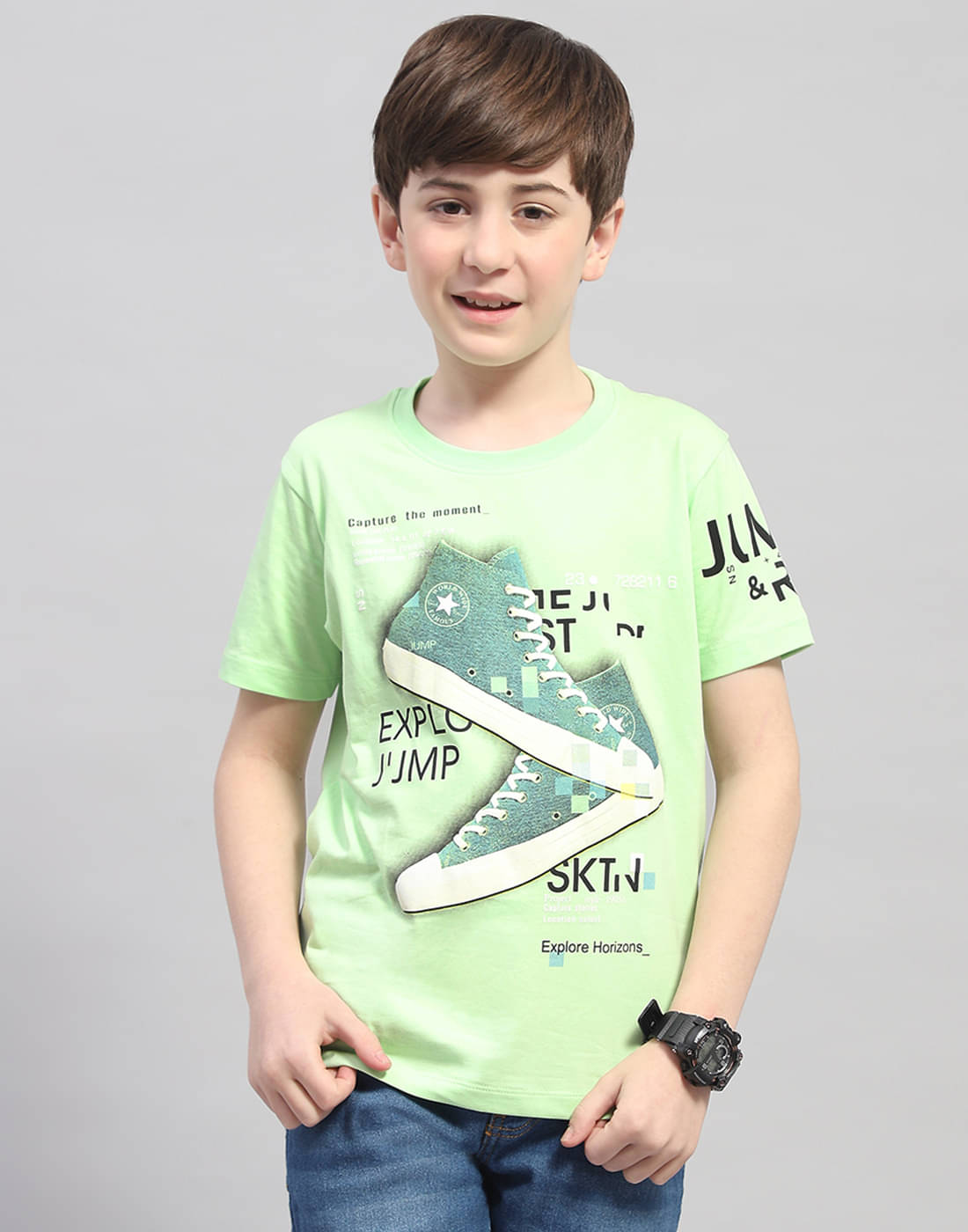     			Monte Carlo Pack of 1 Boys Cotton Blend T-Shirt ( Green )