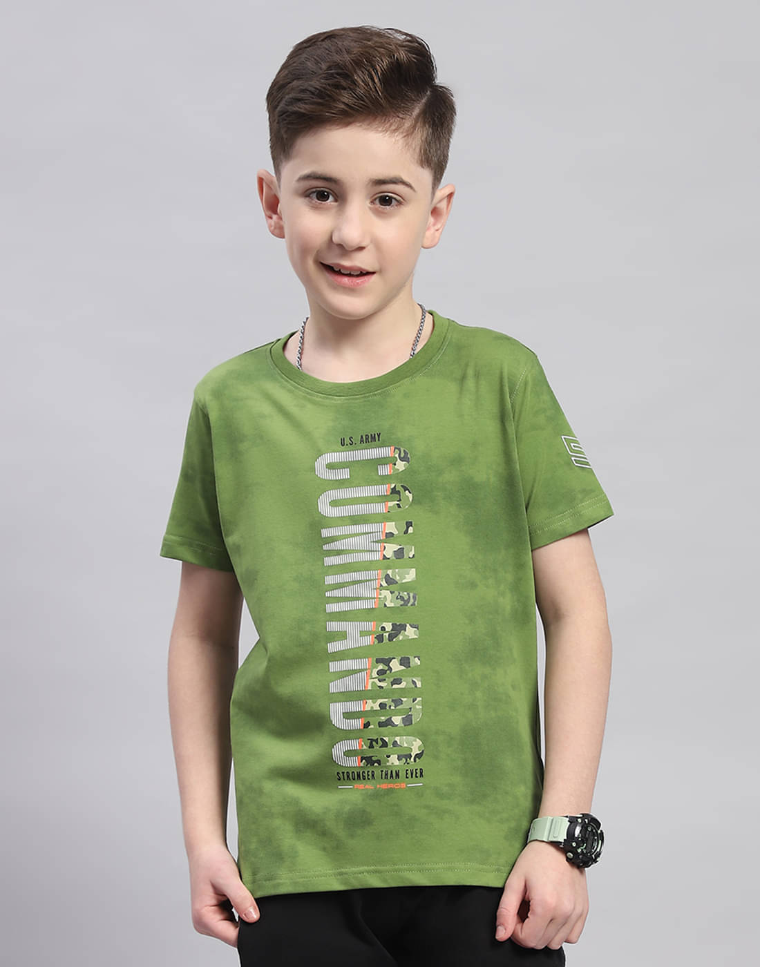     			Monte Carlo Pack of 3 Boys Cotton Blend T-Shirt ( Green )