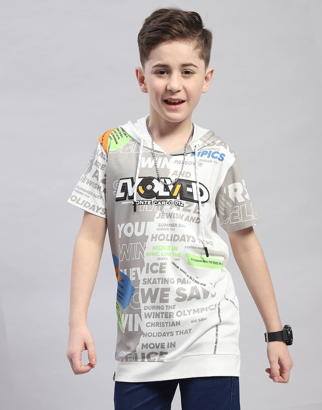     			Monte Carlo Pack of 2 Boys Cotton Blend T-Shirt ( Grey )