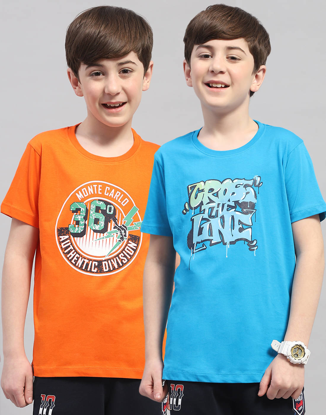     			Monte Carlo Pack of 2 Boys Cotton T-Shirt ( Multi Color )
